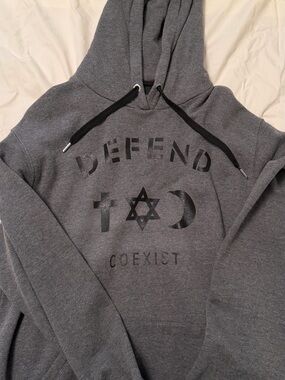 Men's Gray 'Defend Coexist' Graphic Hoodie